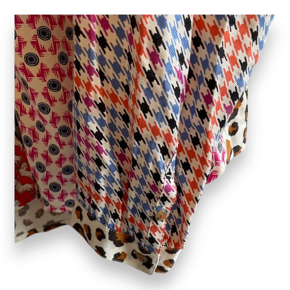 Maeve Anthropologie Bernadette Mixed Print Patchwork Button Down Shirt Medium - Picture 3 of 6
